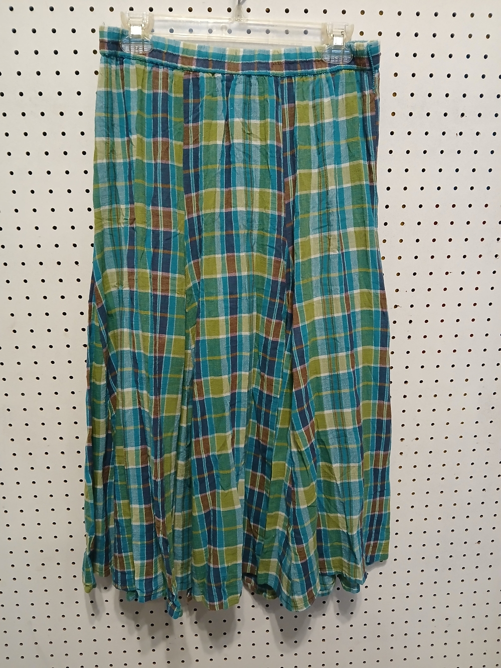 White Stag Plaid Midi Skirt in Teal, Green and Brown - Picture 2 of 12